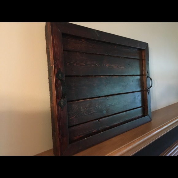 -SOLD- Large Rustic Wooden Serving Tray - Picture 5 of 12